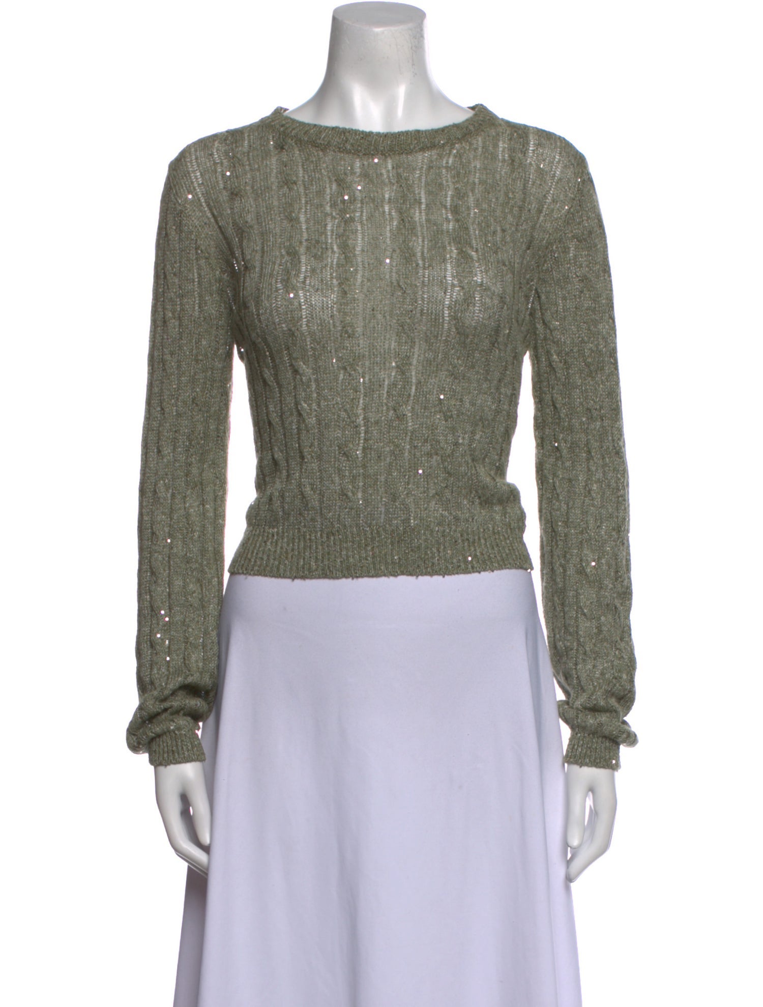 Brunello Cucinelli Linen Crew Neck Sweater